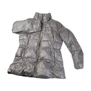 Michael Kors Women's Brown Padded Mock Neck Insulated Down Puffer Jacket Size L